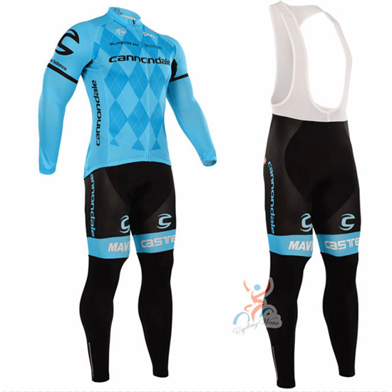 2016 Maillot Cannondale Tirantes Mangas Largas Azul Y Negro